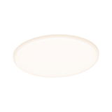 Round white LED ceiling light with warm white glow for modern rooms and energy-efficient lighting