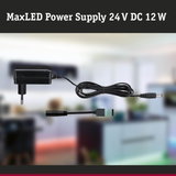 MaxLED Netzteil 24 V DC 12 W in Schwarz mit Anschlusskabel für LED-Beleuchtungssysteme