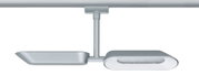 Modern silver metal LED track spotlight with oval shape for focused room lighting
