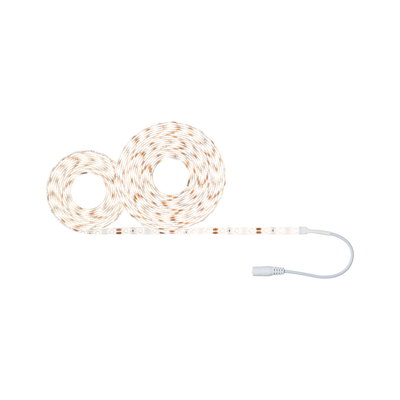 Zwei weiße LED-Lichtbänder mit flexiblem Kabel für dekorative Innenbeleuchtung und Lichtakzente.