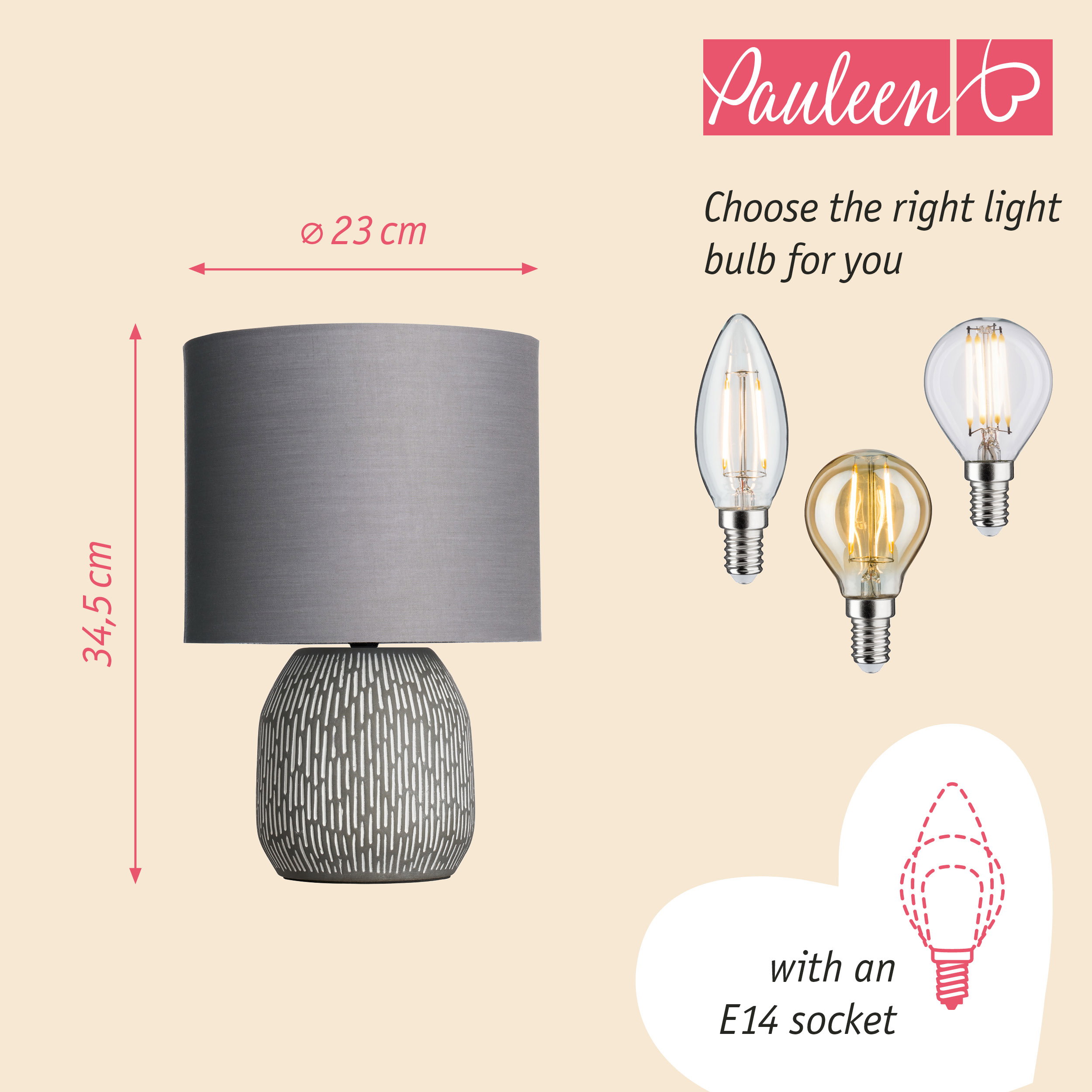 Paulmann Pauleen Table lamp Playful Glimmer E14 max. 20W Coffee/Beige