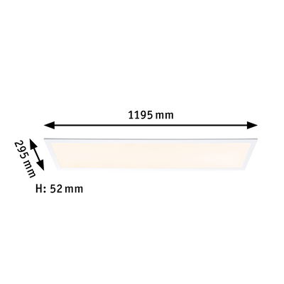 Rectangular white LED panel measuring 1195x295x52 mm for modern room lighting solutions