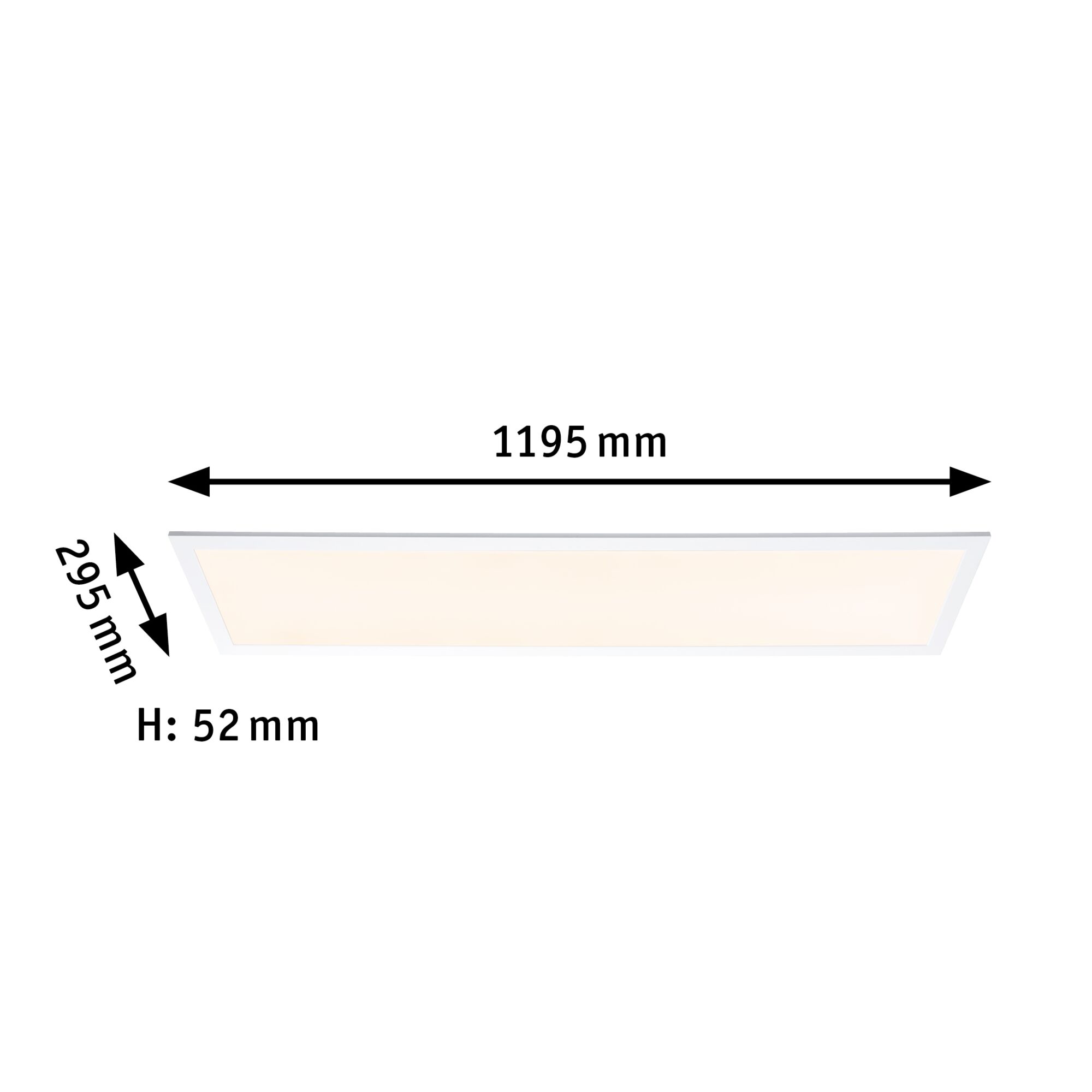 Panneau LED rectangulaire blanc de 1195x295x52 mm pour un éclairage moderne intérieur