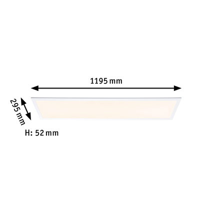 Panneau LED rectangulaire blanc de 1195x295x52 mm pour un éclairage moderne intérieur