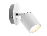 Moderne witte metalen LED-wandspot met verstelbare kop voor accentverlichting binnenshuis