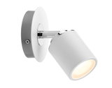 Modern white metal LED wall spotlight with adjustable head for accent lighting in interiors