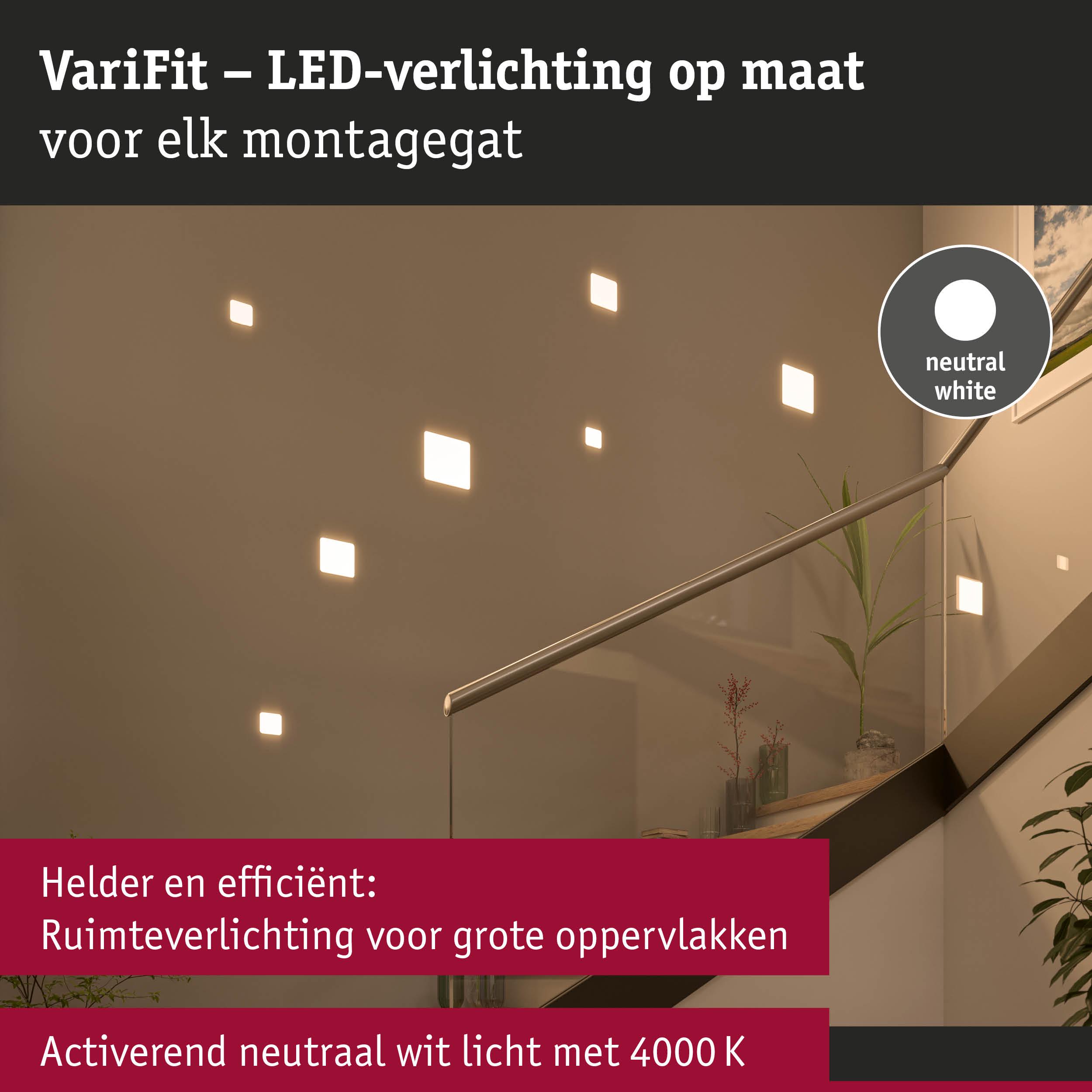 VariFit LED-verlichting in neutraal wit voor trap met glazen leuning en planten