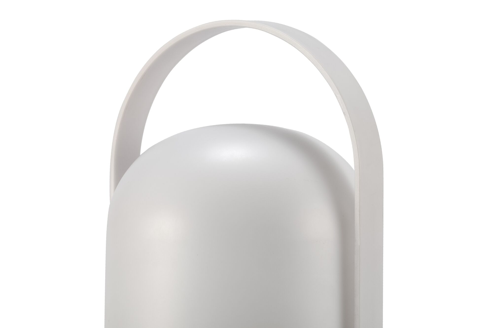 White modern LED table lamp with arched metal handle for stylish indoor lighting