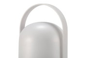 White modern LED table lamp with arched metal handle for stylish indoor lighting