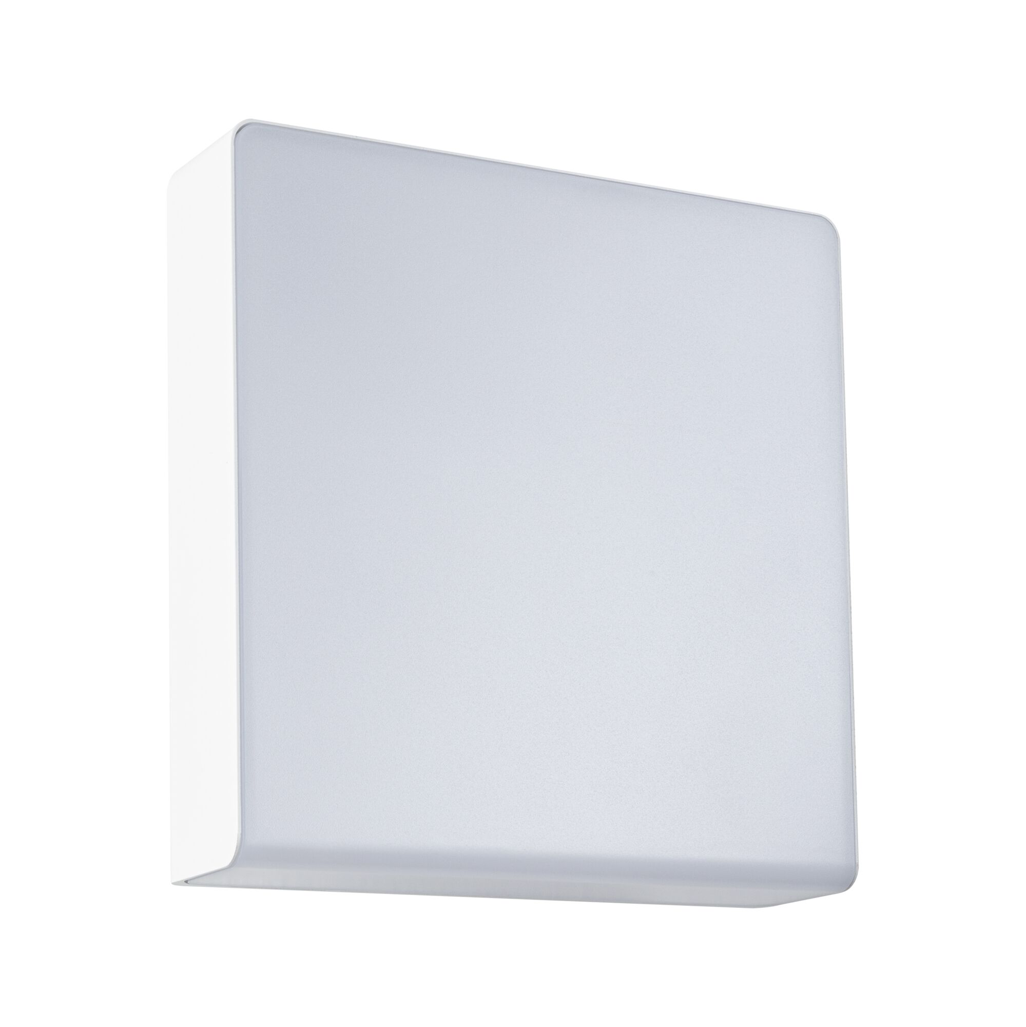 Square white plastic wall lamp with frosted cover for modern indoor lighting solutions
