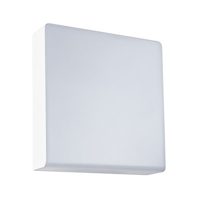 Square white plastic wall lamp with frosted cover for modern indoor lighting solutions