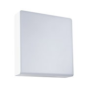 Square white plastic wall lamp with frosted cover for modern indoor lighting solutions