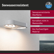 Seewasserresistente weiße Außenwandleuchte aus hochwertigem Material mit LED-Licht