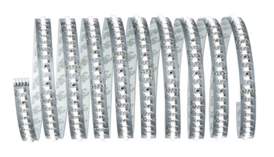 Bande LED flexible avec LEDs blanches sur circuit argenté, alimentation 24V, ruban lumineux