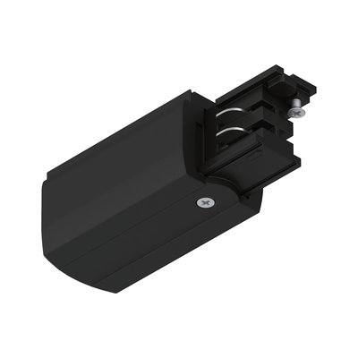 Black plastic housing with screws for LED track lighting, modern lighting accessory