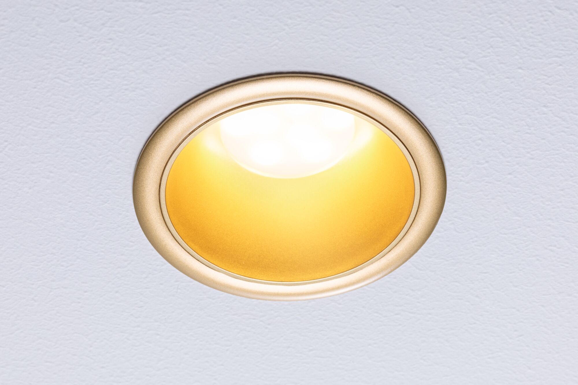 LED Recessed luminaire Cole Coin 1-piece set IP44 round 88mm Coin 6W 470lm 230V dimmable 2700K Gold matt