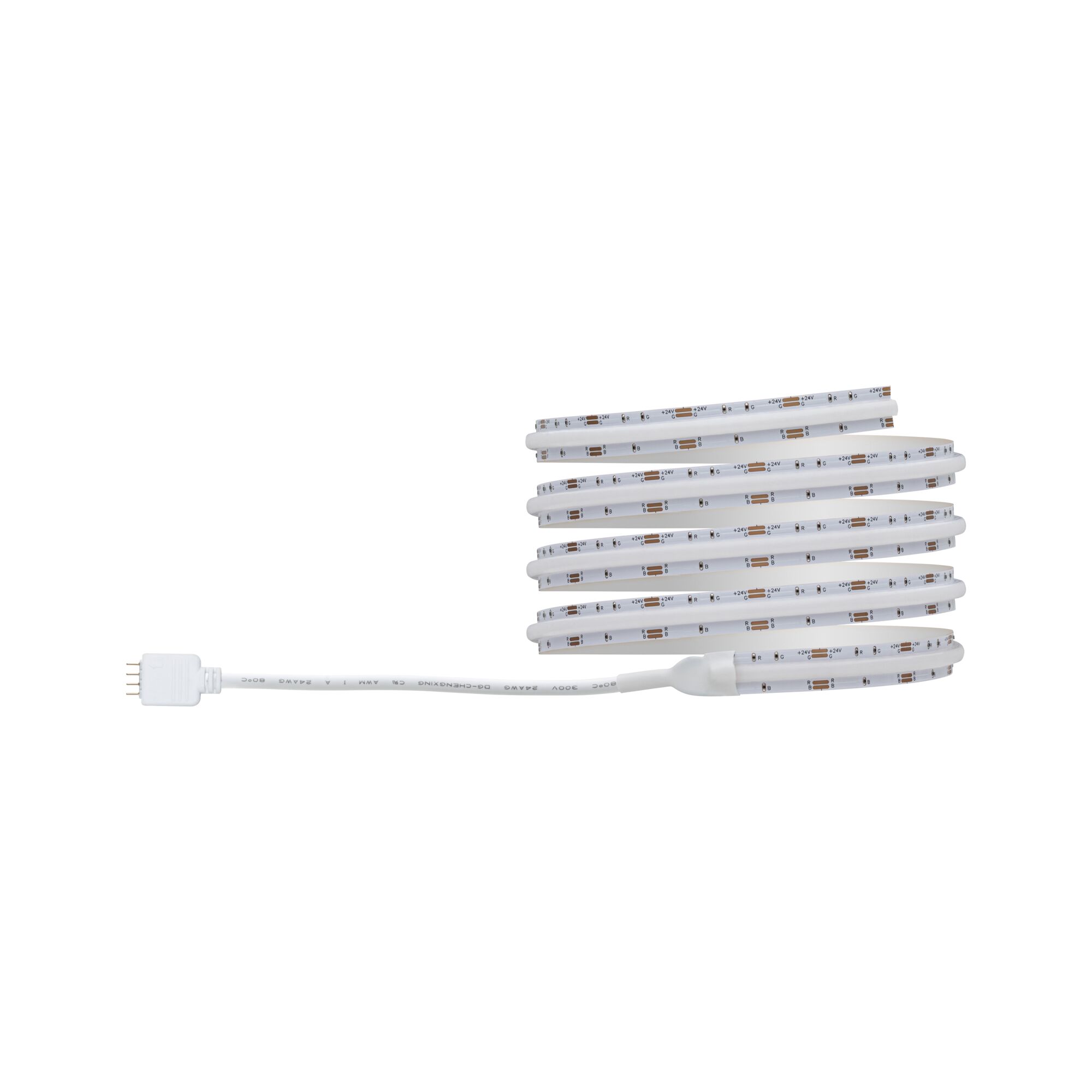 Witte LED-lichtstrip met aansluitkabel, flexibele RGB-stripverlichting voor binnen