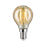 LED bulb with E14 base and amber glass providing warm light for cozy home lighting