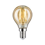 LED bulb with E14 base and amber glass providing warm light for cozy home lighting