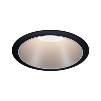 Rundes LED-Einbauleuchte mit schwarzem Aluminiumrahmen und warmweißem Licht für moderne Innenräume