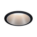 Spot encastré LED rond avec cadre en aluminium noir et lumière blanc chaud pour intérieurs modernes