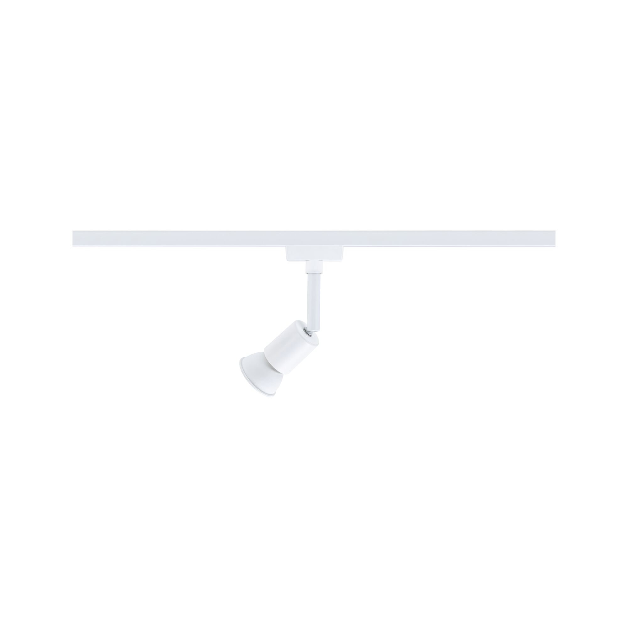 White metal LED spotlight on track system for flexible indoor lighting solutions