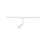 White metal LED spotlight on track system for flexible indoor lighting solutions