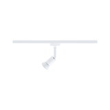 White metal LED spotlight on track system for flexible indoor lighting solutions