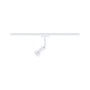 White metal LED spotlight on track system for flexible indoor lighting solutions