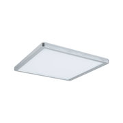 Quadratische LED-Deckenleuchte aus Aluminium in Silber mit weißem Diffusor für moderne Beleuchtung