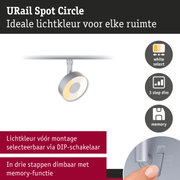 URail Spot Circle LED-spot in zilver met instelbare lichtkleur en 3-staps dimfunctie met geheugen