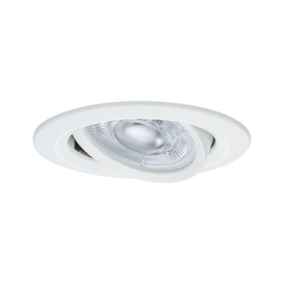 White recessed spotlight with clear glass and adjustable reflector for LED lighting