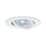White recessed spotlight with clear glass and adjustable reflector for LED lighting