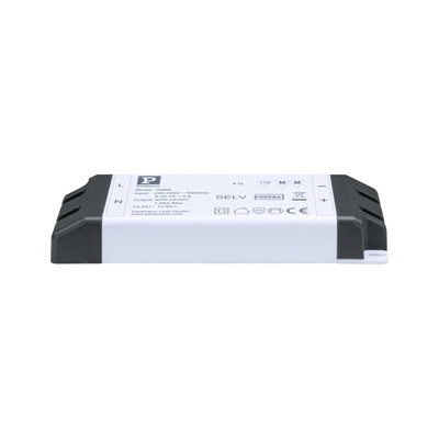 Hvid LED-driver kabinet med sorte plastik endestykker til LED-belysning