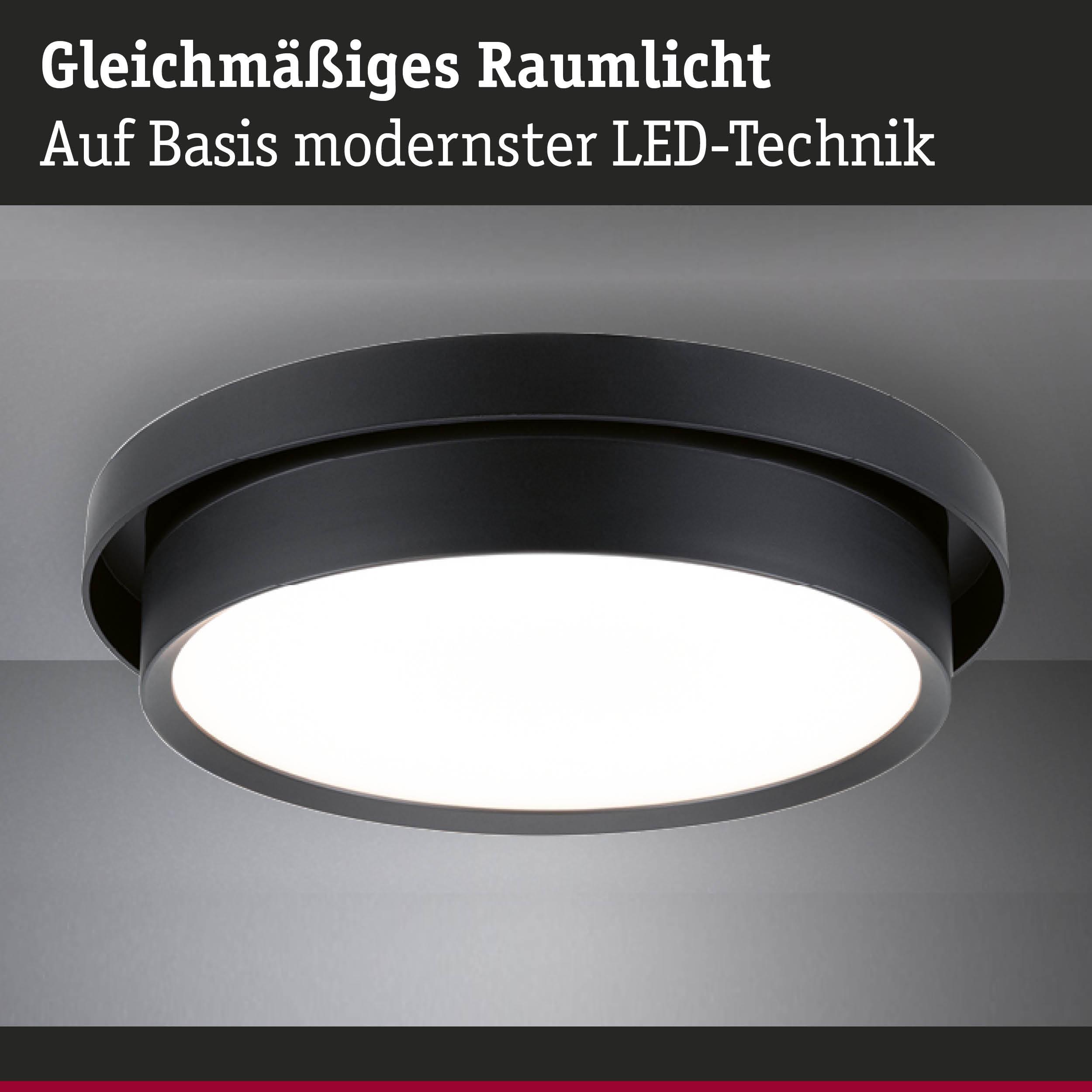Runde LED-Deckenleuchte in Schwarz mit gleichmäßigem Raumlicht für moderne Innenräume