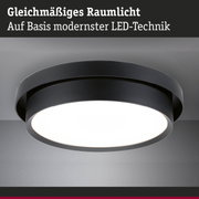 Schwarze LED-Deckenleuchte mit modernster Technik für gleichmäßiges Raumlicht