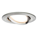 Spot rond en acier inoxydable brossé avec lumière LED orientable pour éclairage flexible