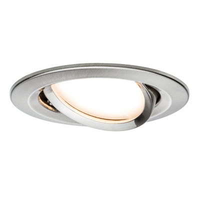 Spot rond en acier inoxydable brossé avec lumière LED orientable pour éclairage flexible