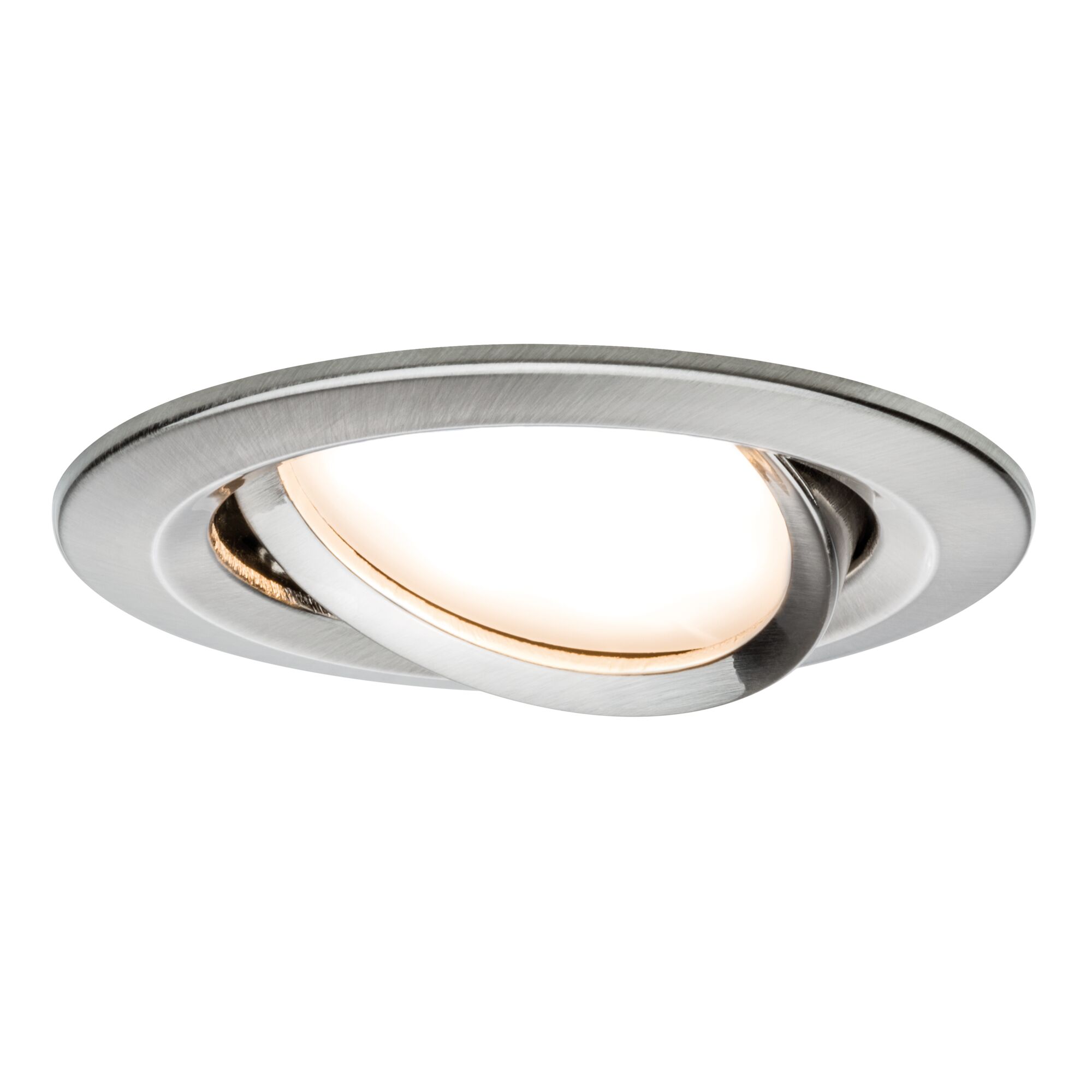 Round brushed stainless steel spotlight with adjustable LED light for flexible ceiling lighting