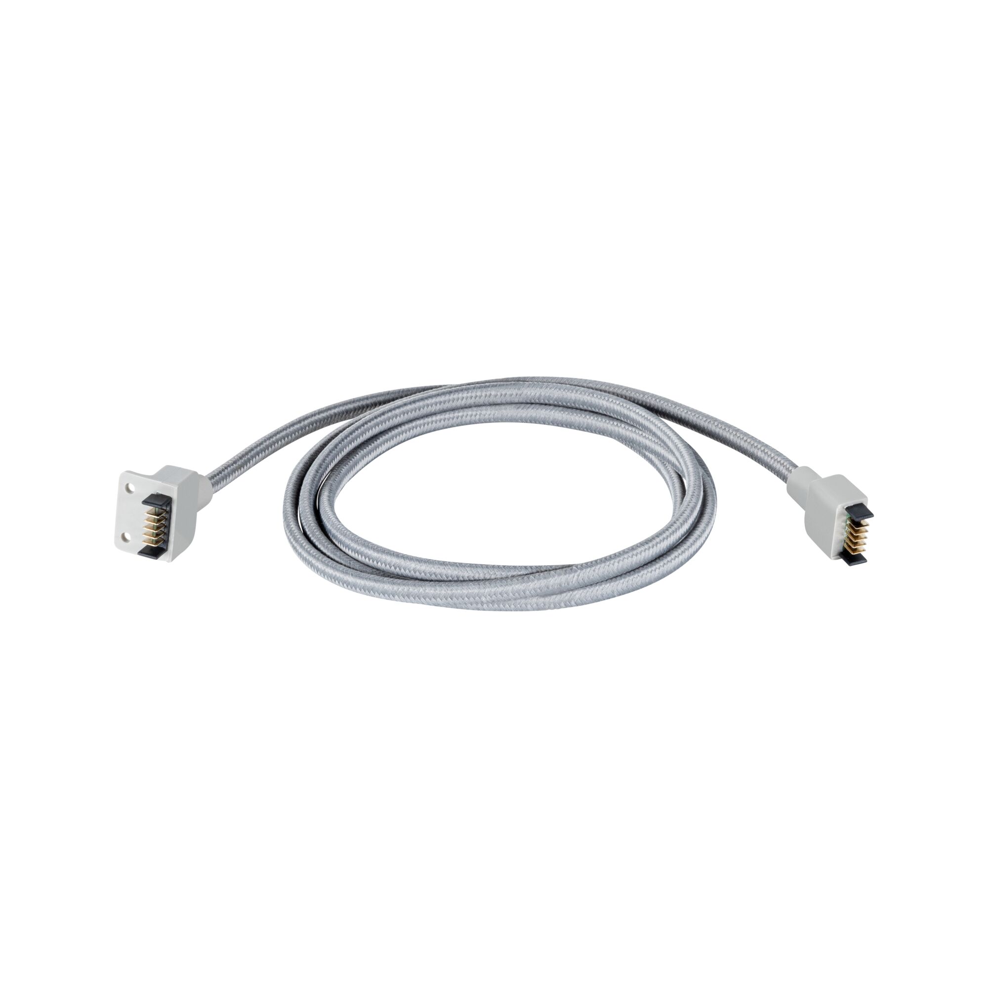 Câble gris à 6 broches avec gaine textile pour systèmes d'éclairage LED et connexions électriques