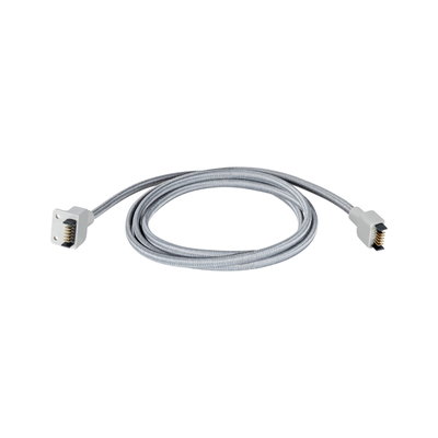 Grey 6-pin connector cable with textile sheath for LED lighting systems and electrical connections