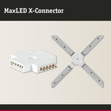 Connecteur MaxLED en plastique blanc pour relier des bandes LED en forme de X pour un éclairage flexible