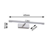 Matt gebürstete Aluminium-Wandleuchte in Silber mit LED-Lichtleiste und Maßen 415x50x175 mm