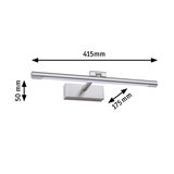 Matt gebürstete Aluminium-Wandleuchte in Silber mit LED-Lichtleiste und Maßen 415x50x175 mm