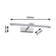 Matt gebürstete Aluminium-Wandleuchte in Silber mit LED-Lichtleiste und Maßen 415x50x175 mm
