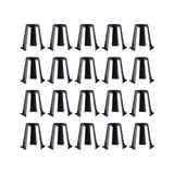 24 black plastic lamp holders arranged in rows for LED lighting accessories