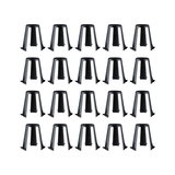 24 sorte plastik lampeholdere arrangeret i rækker til LED-belysning tilbehør