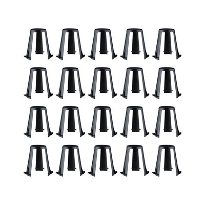 24 black plastic lamp holders arranged in rows for LED lighting accessories