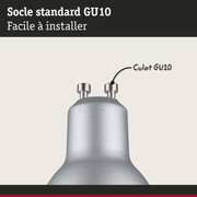 Gros plan sur une douille de lampe GU10 en métal argenté, composant d'éclairage facile à installer