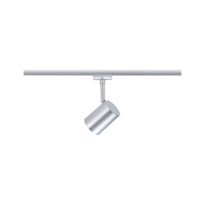 Moderne zilveren metalen LED-spot op railsysteem voor flexibele verlichting